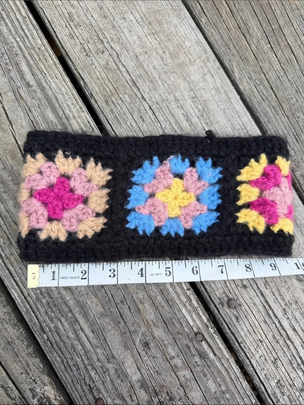 Wild Fable Black Crochet Fleece Headband, one size fits most